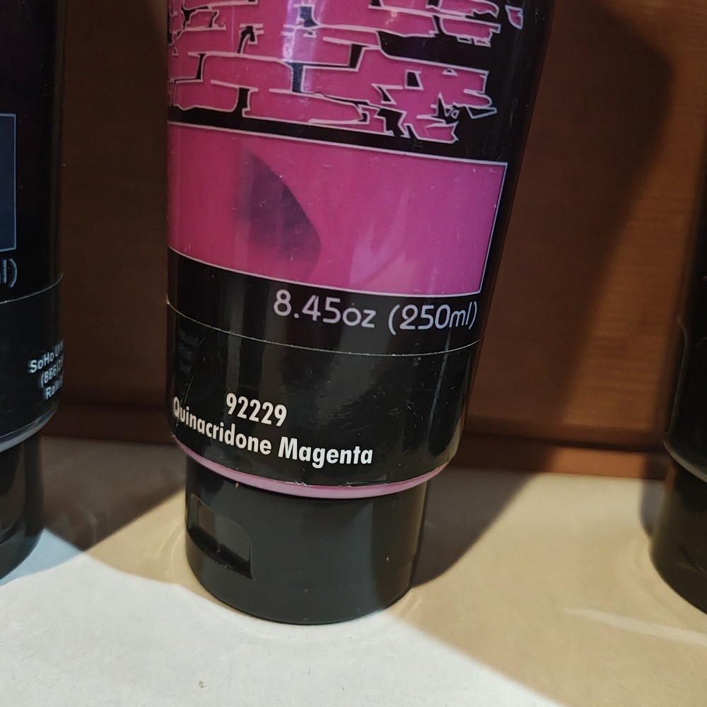 Urban Artist Acrylic Paint 250ml Magenta x1 White x2 Black x2 Plus Extras B4 - Picture 4 of 5